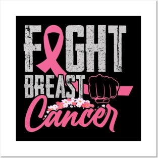 Fight Breast Cancer Awareness Boxing Glove Posters and Art